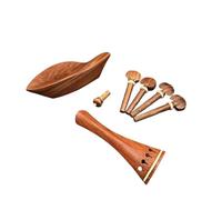 Mentonera para Violín 1 Juego de accesorios madera ébano/palo rosa/azufaifa for violín 4/4, pieza trasera, clavijas afinación, reposapiés y soporte for barbilla(Color 14)