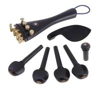 Mentonera para violín 1 Juego de accesorios piezas violín 4/4 3/4 1/2 1/4, pieza trasera + clavijas afinación + + soporte for barbilla/barbilla(1-4)