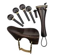 Mentonera para Violín 1 Juego de reposabrazos for violín 4/4, accesorios for ébano, clavijas for, reposa barbilla, pieza trasera, pasador, afinador y soporte(Color 3)