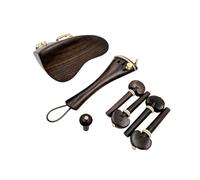 Mentonera ViolíN 1 Juego de accesorios madera ébano for violín 4/4, pieza trasera, clavijas afinación, pasadores, reposapiés y soporte for barbilla(Color 10)