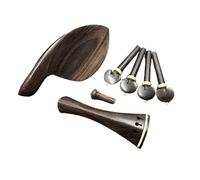 Mentonera ViolíN 1 Juego de accesorios madera ébano for violín 4/4, pieza trasera, clavijas afinación, pasadores, reposapiés y soporte for barbilla(Color 7)