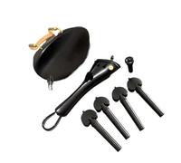 Mentonera ViolíN 1 Juego de accesorios madera ébano/palo rosa/azufaifa for violín 4/4, pieza trasera, clavijas afinación, reposapiés y soporte for barbilla(Color 3)