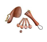Mentonera ViolíN 1 Juego de accesorios madera ébano/palo rosa/azufaifa for violín 4/4, pieza trasera, clavijas afinación, reposapiés y soporte for barbilla(Color 9)