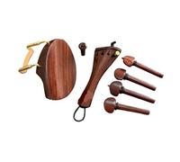 Mentonera ViolíN 1 Juego de accesorios madera ébano/palo rosa/azufaifa for violín 4/4, pieza trasera, clavijas afinación, reposapiés y soporte for barbilla(Color 5)