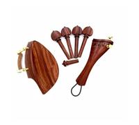 Mentonera ViolíN 1 Juego de accesorios madera ébano/palo rosa/azufaifa for violín 4/4, pieza trasera, clavijas afinación, reposapiés y soporte for barbilla(Color 1)