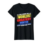 Mentor más Grande del Mundo Diciendo Mentor Divertido Camiseta gráfica económica, Mujer, Negro, XS