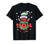 Mentor Troll Matching Family Group - Divertido Pijama navideño Camiseta gráfica económica, Hombre, Negro, M