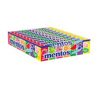 Mentos, Caramelo Masticable 20 unidades de 38 gr, caramelos redondos masticables de crujiente capa exterior y un núcleo interior blando (20, Rainbow)
