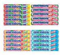 Mentos, Caramelo Masticable 20 unidades de 38 gr, caramelos redondos masticables de crujiente capa exterior y un núcleo interior blando (20, VARIADOS)