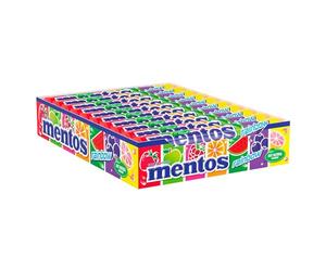 Mentos, Caramelo Masticable 20 unidades de 38 gr, caramelos redondos masticables de crujiente capa exterior y un núcleo interior blando (40, Rainbow)