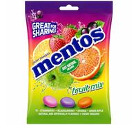 Mentos Fruit Mix Caramelos Masticables Pack 7 Bolsas de 160 gr - Surtido Sabores Frutales Fresa, Naranja, Manzana Verde y Grosella Negra