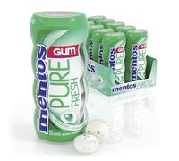 Mentos Gum Pocket Bottle, Pure Fresh Spearmint (Pack of 10)