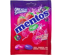 Mentos Mix Frutos Rojos, Caramelo Masticable con Zumo de Frutas - 7 bolsas de 160 gr (Total 1120 gr)