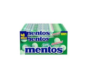 Mentos Paquete de 40 rollos de caramelos masticables con sabor a menta Spearmint, vegano