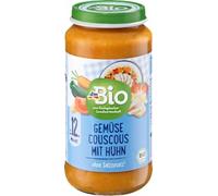 Menú Cuscús de verduras con pollo, desde el mes 12, 250 g - Marca DM Alemania - Compatible con dmbio - Menü Gemüse-Cuscús mit Huhn, ab dem 12. Monat, 250 g