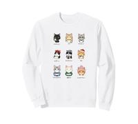 Menú de café Kawaii japonés Vintage Arte de Gato de Aspecto Fresco Sudadera