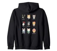 Menú de café Kawaii japonés Vintage Arte de Gato de Aspecto Fresco Sudadera con Capucha