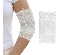 MENURSY PICC Line Lace Sleeve - Elegante funda para brazo Med, suave, transpirable, protector IV y fundido, junta de silicona antideslizante, 1 unidad, Blanco, Large