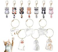 MENUY 13 Llaveros Gato Adorables， Llavero Gato Para Mascotas， Recuerdo Personalizado， Colgante Femenino y Para Parejas en Halloween