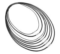 MENUY 8 collares de piel sintética de 1,5/3 mm con cierre, collar de piel sintética para mujer, negro trenzado, cadena de cuero trenzado, para pulseras y collares, manualidades (45/50/55/60/70 cm)