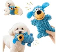 MENUY Juguete de peluche para perros sin romper, juguete de peluche resistente para el empleo, diseño de animales suave para perros pequeños y medianos, juguete interactivo azul