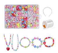 MenYiYDS 1 Set DIY Kit de Abalorios para niños DIY Cuentas y la fabricación de Joyas, los niños Haciendo Joyas Collar Pulsera Kit de Abalorios para Las niñas (24 Tipos)