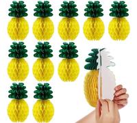 MenYiYDS 10 Pcs Bola de papel de panal de piña,papel de frutas tropicales hawaianas, decoración de piña, decoración de fiesta de boda de verano tropical,linterna de papel, Sfera per Bicicletta