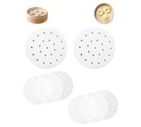 MenYiYDS 100 Hojas Papel Antiadherente para Horno y Vaporera 6.5 inch, Parchment Sulfurizado para Hamburguesas, Pan y Dumplings, Papel de Cocina Al Horno y Cocina al Vapor Reutilizable