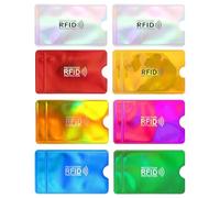 MenYiYDS 14 piezas Estuches para Tarjetas con Bloqueador RFID, Crédito Estuches con Bloqueo RFID, Titular protección Tarjetas Prevención de Robo Identidad para Mujeres y Hombres (7 Colores)