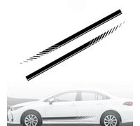 MenYiYDS - 2 Pcs Etiqueta engomada gráfica de Las Rayas de Carreras Deportivas, Etiqueta autoadhesiva de la Falda Lateral de Bricolaje Etiqueta engomada de la decoración del Cuerpo, Negro