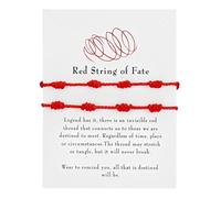 MenYiYDS 2 Piezas Pulsera Roja, pulsera roja 7 nudos mal de ojo, Pulsera Hilo Rojo Pulsera Mal de Protección y Buena Suerte,Amuleto del Kabbalah, Pulsera Ajustable para Parejas,Hombre, Mujer y Familia