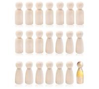 MenYiYDS 20 piezas muñecas de madera de 55 mm sin pintar, las muñequitas, ideales para manualidades, bodas y fiestas. Cada muñeca cuenta con un Cuerpo Liso y en Blanco Listo