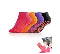 MenYiYDS 4 Pares Calcetines Pilates Yoga, Pilates Calcetines Antideslizantes Mujer pour Yoga, para Pilates, Danza, Fitness, calcetines antideslizantes, calcetines antideslizantes mujer (Talla única)