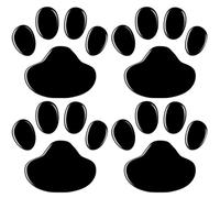 MenYiYDS 4 piezas negro 3D cromo perro pata huella calcomanía coche emblema pegatina decoración para coche motocicleta pared portátil muebles (negro)