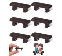MenYiYDS 6Pcs Miniature Bench Banco Miniatura para Maquetas Fairy Garden Set de Banco de Resina Rustico Accesorios para Jardin Miniatura Bonsai Decoracion Dollhouse Muebles en Miniatura,Negro