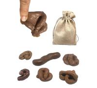 MenYiYDS Caca De Broma - bombas fetidas, 6 Piezas Juguete Realista, Viene con Bolsa con Cordón. Adecuado para El Día de los Inocentes y Halloween, caca, bromas