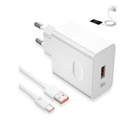 MenYiYDS Cargador USB C 66W de Carga Rápida con Cable 6A de 1m, Adaptador de Pared Tipo C para Huawei Honor con Carga Superrápida, Cargador de Viaje para Móvil Android con Enchufe EU