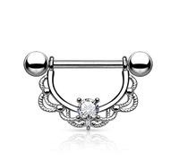 MenYiYDS-Pezón con púas púas mujer mujer hombre acero quirúrgico 316L pezón de acero con púas lazo delicado 1,2 mm 1,6 mm circonita incolora rosa agua azul violeta