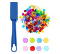 MenYiYDS Set de barras magnéticas y fichas de bingo: 100 discos metálicos anulares; set científico; material didáctico; para noches de juegos en familia; fichas de lotería (azules)