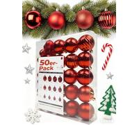 Menz Bola de decoración navideña para interiores, color rojo