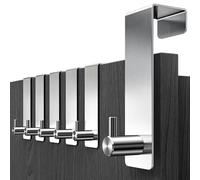 Menz Ganchos para puerta - 6 unidades de soportes de acero inoxidable para colgar puertas, ganchos estables para colgar como perchero flexible para entrada