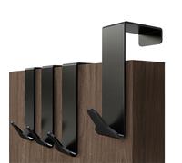 Menz Ganchos para puerta de acero inoxidable - 40 mm, Negro - Juego de 4 piezas con almohadillas antideslizantes de fieltro, funcionalidad y estilo para tu hogar