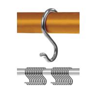 Menz Juego de 20 ganchos en forma de S de acero inoxidable, ganchos sólidos para colgar, soportes de cocina inoxidables, prácticos ganchos de metal flexibles para colgar