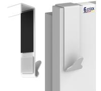 Menz Juego de 6 ganchos para puerta de alta calidad para colgar, ganchos para puerta de acero inoxidable, ganchos blancos para colgar, barra de gancho para puerta con alta capacidad de carga