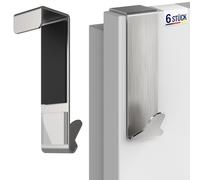 Menz Juego de 6 ganchos para puerta para colgar, ganchos para puerta de acero inoxidable, ganchos robustos para colgar, barra de ganchos para puerta con alta capacidad