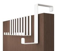 Menz Juego de Ganchos para Puerta para Colgar 10 Unidades, Blanco - Ganchos de Puerta de Acero Inoxidable de Uso Universal, Perchero para Puerta para Colgar - Ganchos de Ropa Sólidos para Puerta