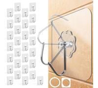 Menz Soportes adhesivos extrafuertes - Juego de 30 ganchos autoadhesivos transparentes con capacidad de carga de 10 kg, soportes adhesivos para techo o pared giratorios 180°, ideal para cocina, baño
