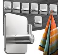 Menz Toallero sin taladrar - 8 piezas baño toalleros ganchos adhesivos de acero inoxidable ganchos funcionales ganchos ganchos autoadhesivos para toallas de baño cocina con almohadillas adhesivas