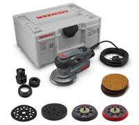 MENZER Lijadora Excéntrica ETS 125 2.5 (Trabajos de Lijado y Pulido Finos) con systainer³, 3 Platos Lijadores, Protector para el Plato Lijador, Interface Pad, Discos Abrasivos