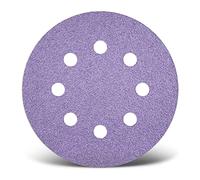 MENZER Purple HD discos abrasivos con cierre adhesivo, 125 mm, 8 agujeros, p. Lijadoras roto orbitales, Mezcla cerámica (50 pz.) G100